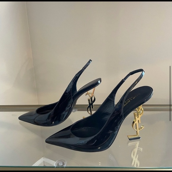 Yves Saint Laurent Shoes - YSL NERO BLACK OPYUM SLINGBACKS
